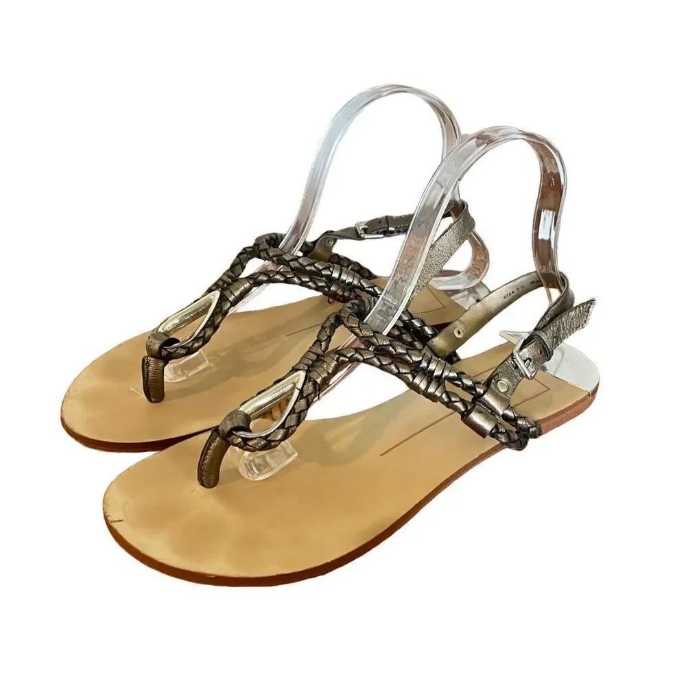 Dolce vita Dixon pewter braided strap sandals 8.5